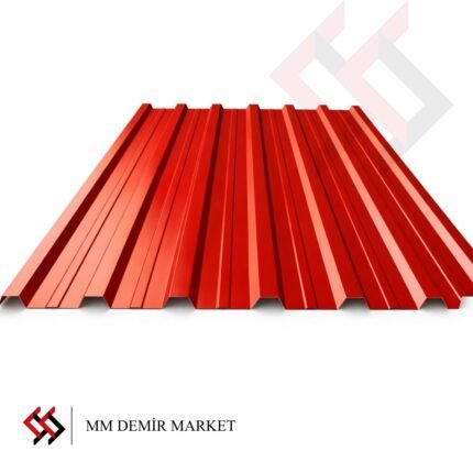 Kırmızı boyalı trapez sac – MM Demir Market çatı ve cephe kaplama sacı