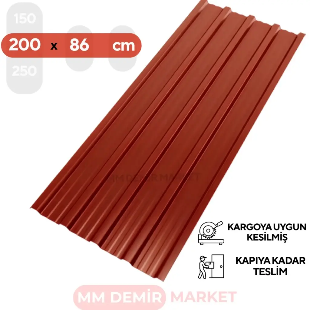 kiremit rengi trapez sac 2 metre